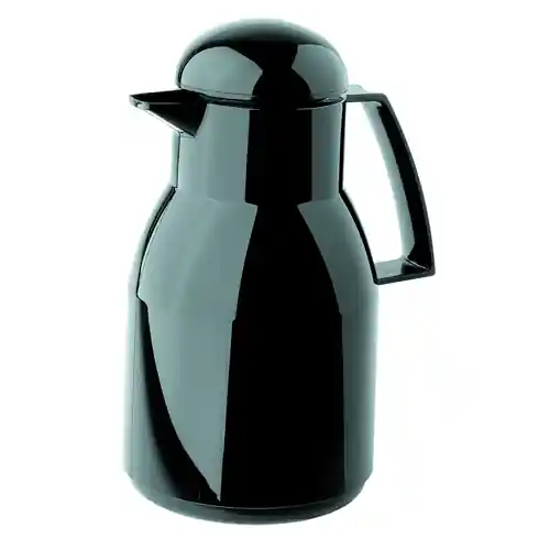 Bestpreis Isolierkanne TOP 1 ltr schwarz Glaseinsatz Drehverschluss H 258 mm Deckel flach
