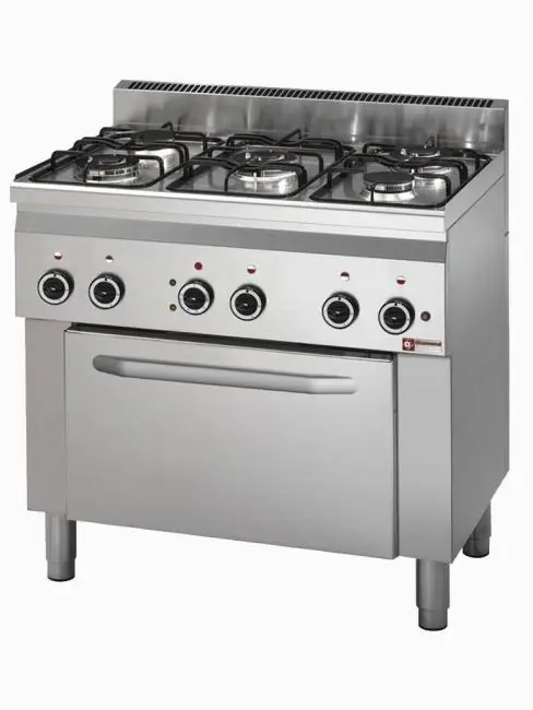 Knallerangebot Gasherd - 5 Brenner - 1/1 GN elektrischer Konvektionsofen - C5FV6-BP - Diamond