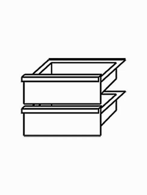 Schubladensockel - 2 Stück - N65/BA7 - Diamant - N65/2TR7 Markenware