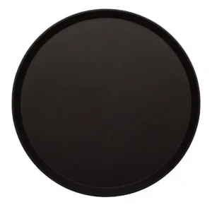 Super-Preis Cambro Treadlite rundes rutschfestes Fiberglas-Tablett schwarz 35,5 cm - DB003