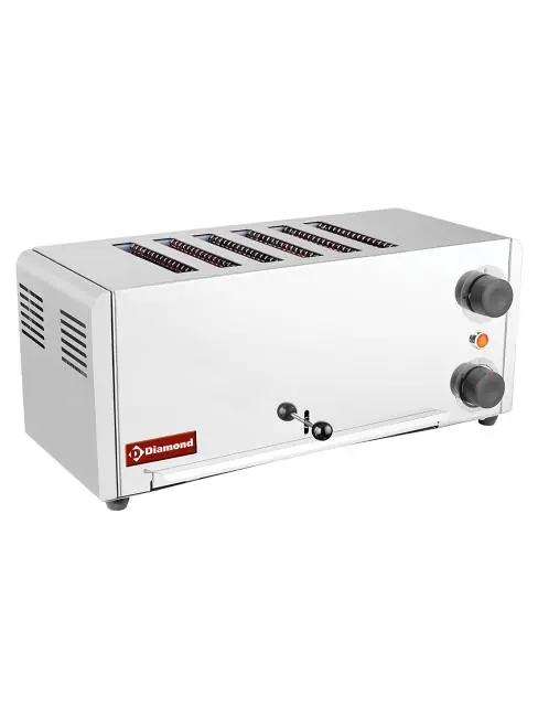 Toaster - 6 Schlitze - Edelstahl - Diamond - D6GP-XP Versand Am Gleichen Tag