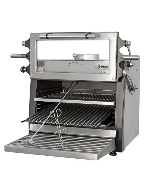 Holzkohleofen - 60kg/Stunde - 1/1 GN - Edelstahl - Diamond - CBQ-060/RX Neue Ware