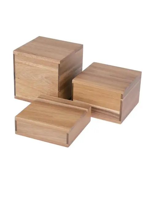 Buffet-Riser - 3 Stück - 15 x 15 cm- Akazienholz - Olympia - DF875 Neue Kollektion