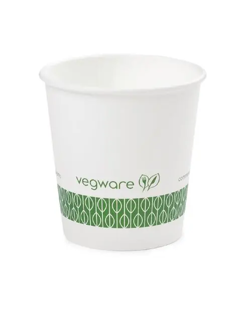 Neu Einweg-Espressobecher - 0,11 Liter - 1000 Stück - Ø 6,2 x H 6,2 cm - Pla/Papier - Gemüse - GH028