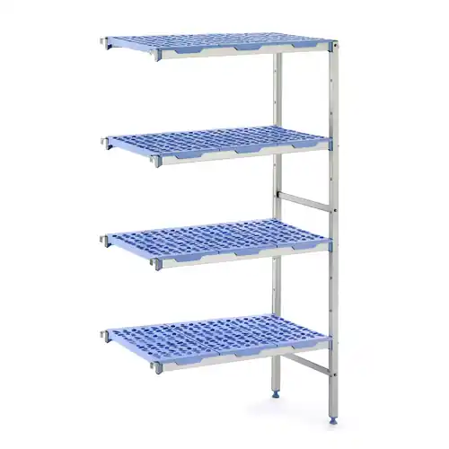 Anbauregal 2050 Roste 4 Ebenen T 500 mm L 649 mm PP Roste blau Expressversand