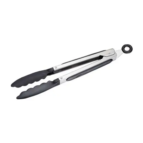 Neue Kollektion RESTPOSTEN Servierzange Classic Mini Edelstahl Nylon schwarz mit Feststellmechanismus L 255 mm