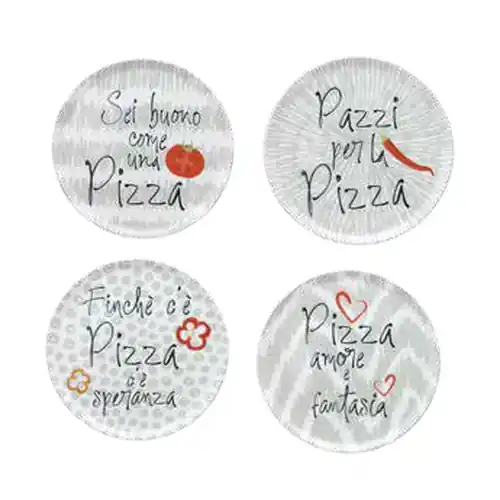Pizzateller Set CINZIA CI08404M167 Porzellan 4-teilig Ø 330 mm Wochenendangebot