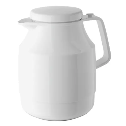 Bestseller Isolierkanne TEA BOY 1,3 ltr weiß glänzend Glaseinsatz Drehverschluss H 208 mm