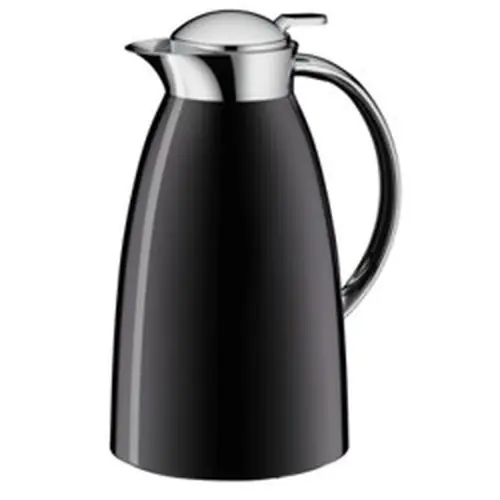 Isolierkanne GUSTO 1 ltr Metall schwarz Vakuum-Hartglas Drehverschluss Neue Kollektion