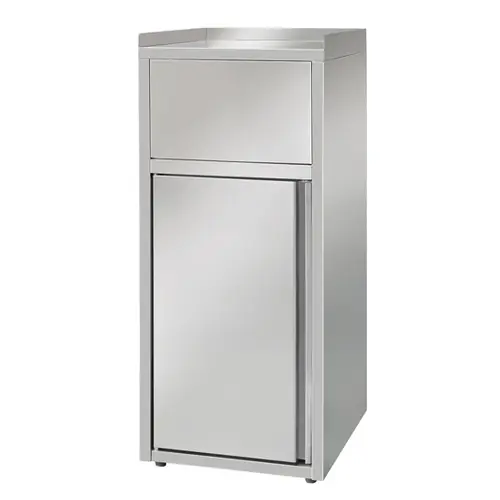 Müllbox 60 ltr Edelstahl Einwurföffnung vorne L 500 mm B 530 mm H 1200 mm Must-Have