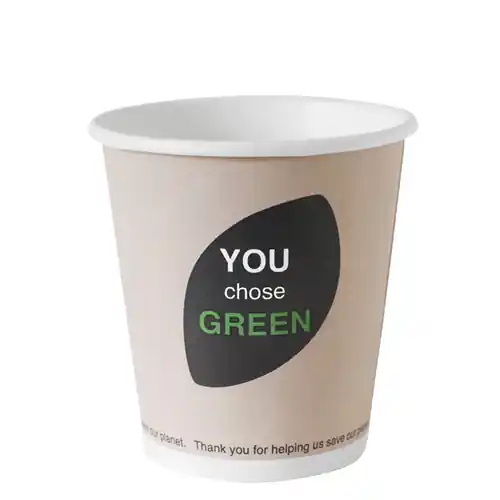 Neue Kollektion Thank You Becher ecoecho® Einweg 180 ml PAP/PLA bedruckt 100% kompostierbar