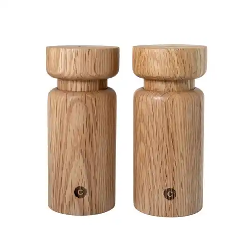Salzmühle Pfeffermühle HELSINKI 2er-Set Holz Eiche H 135 mm Letzte Chance