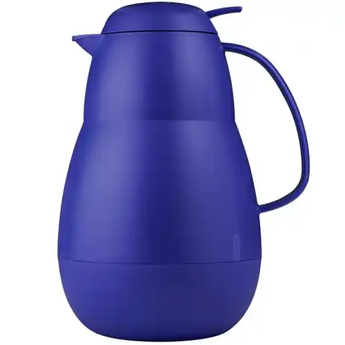 Isolierkanne 1,5 ltr blau matt Drucktastenverschluss Einhandbedienung Schnäppchen