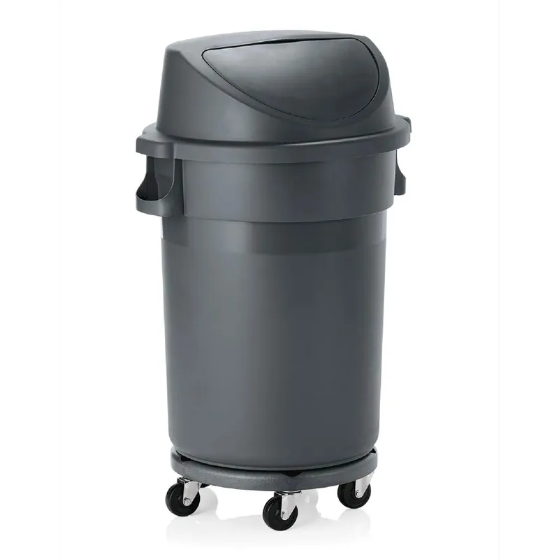 Abfalltonne inkl. Rolli, HDPP grau, Pushdeckel 120 l Bestpreis