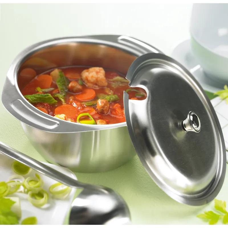 Bestseller Terrinendeckel Ø 22 cm - mit Löffelaussparung (Edelstahl)